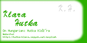 klara hutka business card